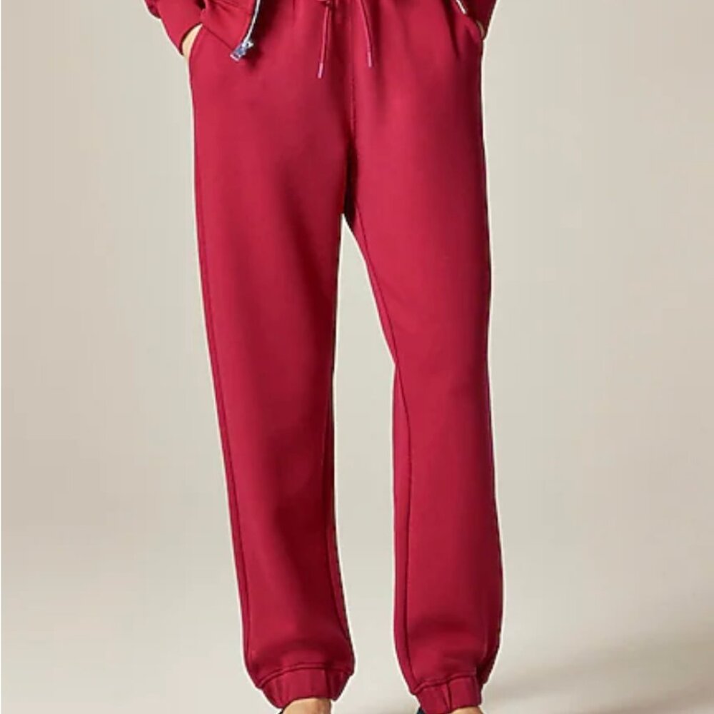 J. Crew Scubba-knit jogger pant, in Vivid Burgundy Size XS